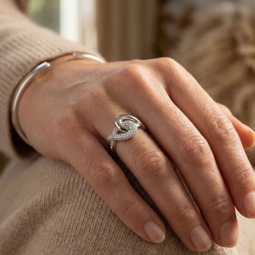 Bague femme ruban EDORA ARGENT 925/1000 et Oxydes