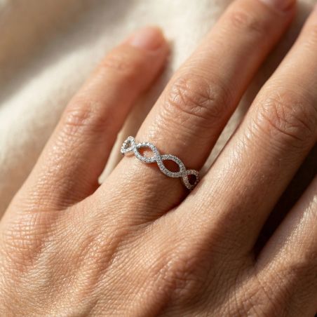 Bague femme signes infini EDORA ARGENT 925/1000 et Oxydes