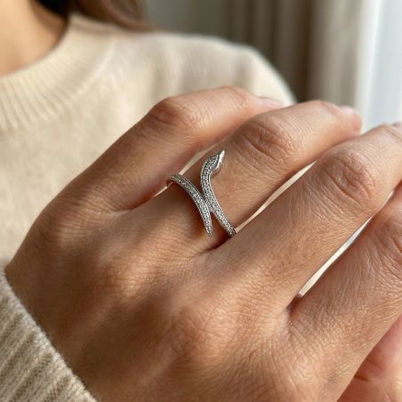 Bague femme serpent EDORA ARGENT 925/1000 et Oxydes