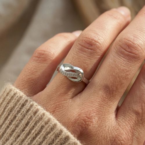 Bague femme noeud EDORA ARGENT 925/1000 et Oxydes
