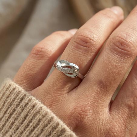Bague femme noeud EDORA ARGENT 925/1000 et Oxydes
