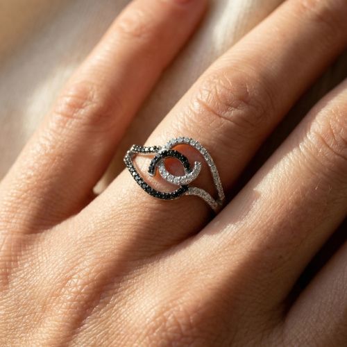 Bague femme Vagues entrelacées EDORA ARGENT 925/1000 et Oxydes
