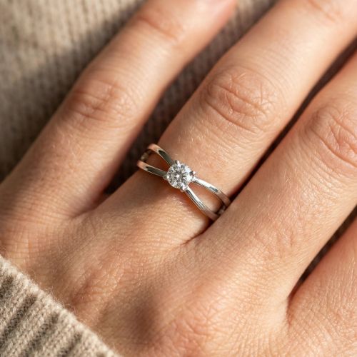 Bague Femme Solitaire EDORA ARGENT 925/1000 et oxyde
