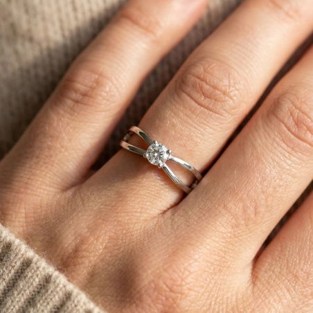 Bague Femme Solitaire EDORA ARGENT 925/1000 et oxyde
