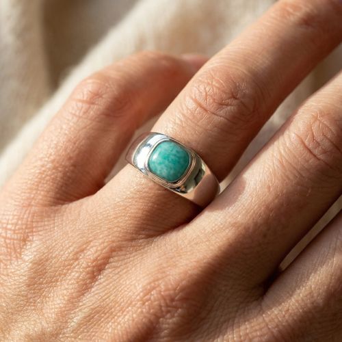 Bague Femme EDORA COLLECTION HARMONY Argent 925/1000 Rhodié Amazonite