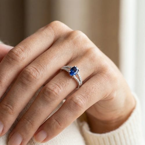 Bague Femme EDORA ARGENT 925/1000 et spinelle bleue
