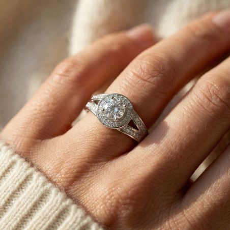 Bague Femme Solitaire EDORA ARGENT 925/1000 et oxydes
