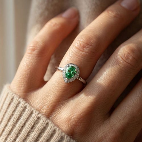 Bague Femme EDORA ARGENT 925/1000 et spinelle verte