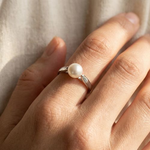 Bague Femme EDORA ARGENT 925/1000 et perle 
