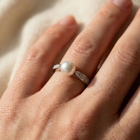 Bague Femme EDORA ARGENT 925/1000 et perle 
