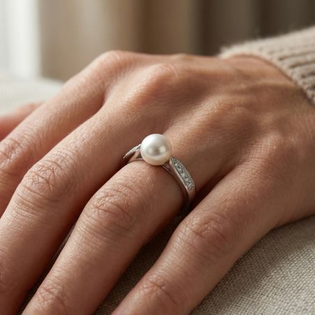Bague femme edora argent 925/1000 et perle 
 – bagues femme