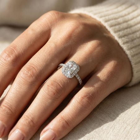 Bague Femme solitaire EDORA ARGENT 925/1000 et oxydes