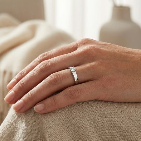 Bague Femme Solitaire EDORA ARGENT 925/1000 et oxyde
