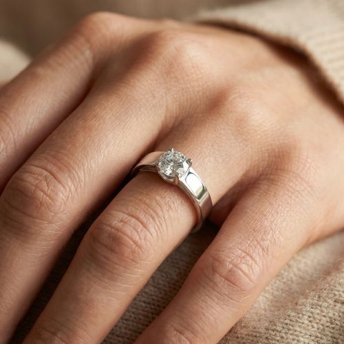 Bague Femme Solitaire EDORA ARGENT 925/1000 et oxyde
