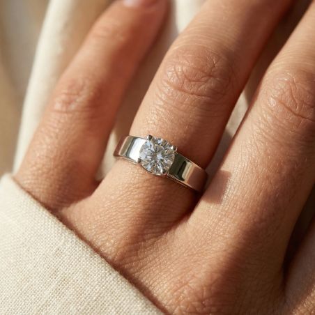 Bague femme solitaire edora argent 925/1000 et oxyde
 – bagues femme