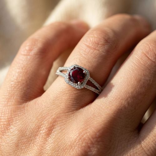 Bague Femme Solitaire EDORA ARGENT 925/1000 et spinelle 
