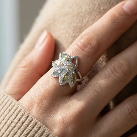 Bague Femme EDORA ARGENT 925/1000 et oxydes multi-couleurs
