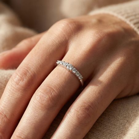 Bague Femme Solitaire Accompagné ARGENT 925/1000 et Oxydes EDO70100790