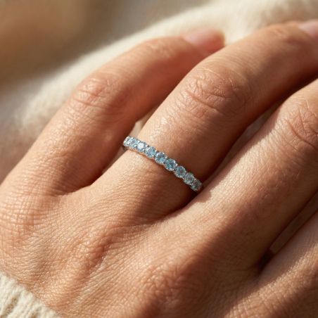 Bague Femme EDORA ARGENT 925/1000 et Spinelles Bleues 70100862