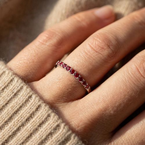 Bague Femme EDORA ARGENT 925/1000 et Spinelles Rouges EDO70100911