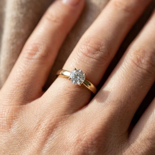 Bague femme solitaire EDORA Vermeil jaune et oxydes EDOV610021ZB