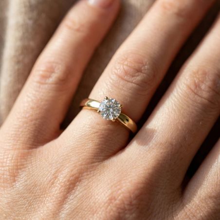 Bague femme solitaire EDORA Vermeil jaune et oxydes EDOV610021ZB