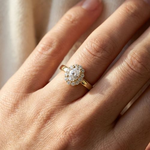 Bague femme entourage EDORA Vermeil jaune et oxydes EDOV610025ZB