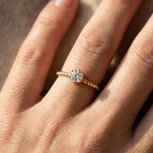 Bague femme Solitaire EDORA Vermeil jaune et oxydes EDOV610031ZB