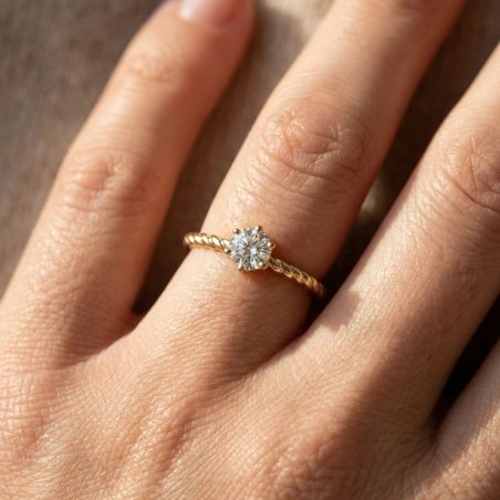 Bague femme Solitaire EDORA Vermeil jaune et oxydes EDOV610031ZB