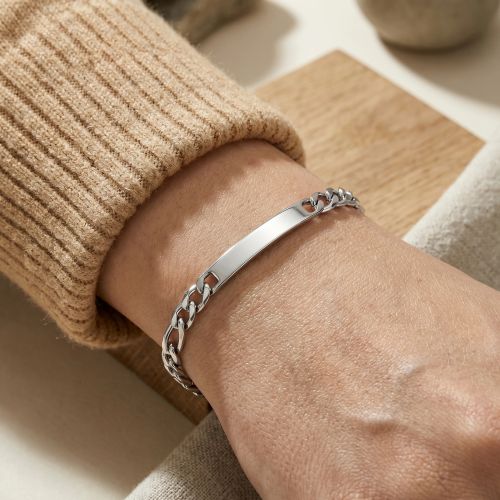 Bracelet Mixte Gourmette EDORA ARGENT 925/1000 Argenté Maille Figaro EDO73200418