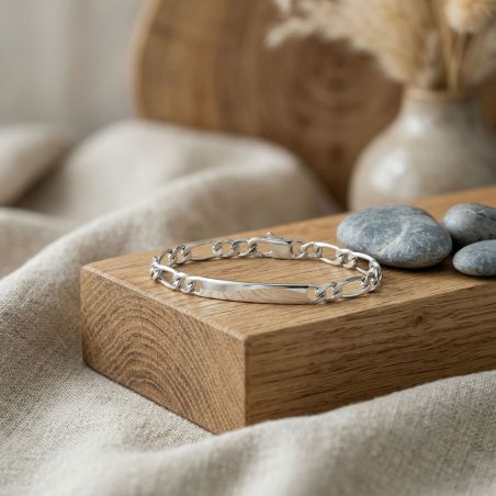 Bracelet mixte gourmette argent 925/1000 argenté maille figaro edo73100418 – gourmettes