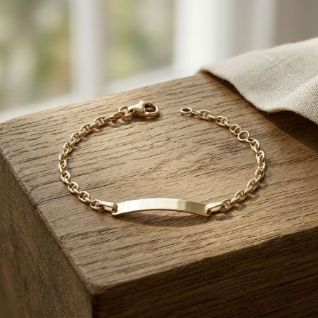 Bracelet bébé gourmette or 375/1000 jaune maille marine edon9624 – gourmettes bébé or