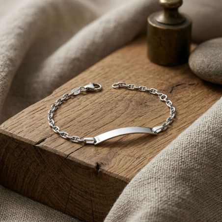 Bracelet bébé gourmette or 375/1000 blanc maille marine edon9624g – gourmettes bébé or