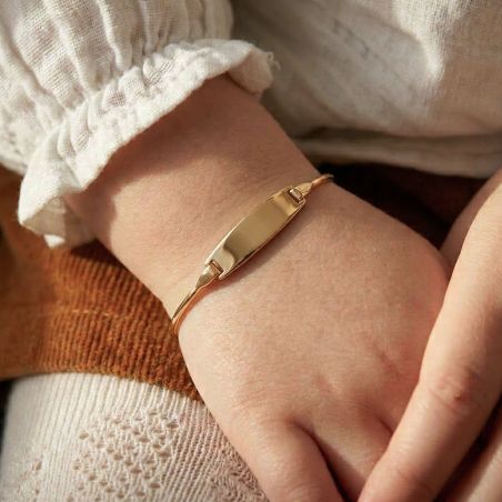 Bracelet Bébé Gourmette OR 375/1000 Jaune Semi-rigide EDO9K358105B