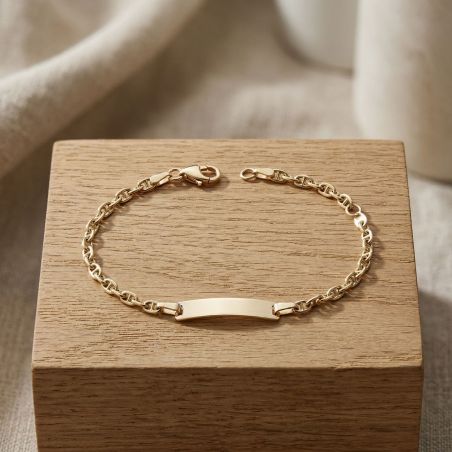 Bracelet Bébé Gourmette EDORA COLLECTION ESSENTIAL OR 750/1000 Jaune Maille Marine EDO10134