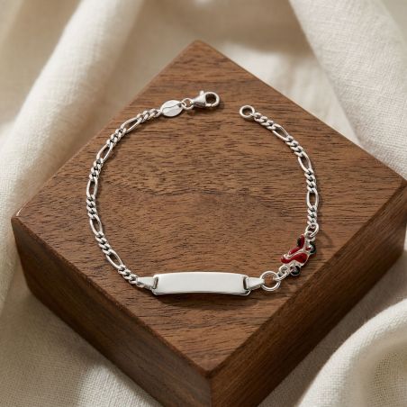 Bracelet bébé gourmette moto edora argent 925/1000 maille jaseron edoc2546 – gourmettes bébé or