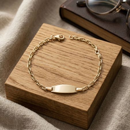 Bracelet Bébé Gourmette EDORA COLLECTION ESSENTIAL Or Jaune Maille Marine 750/1000 EDO10129