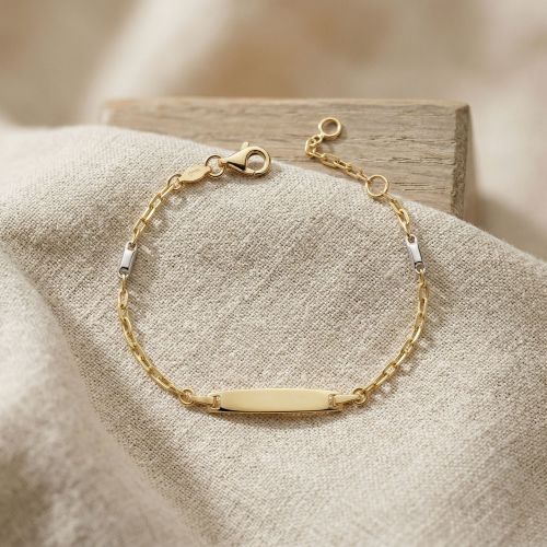 Bracelet Bébé Gourmette EDORA COLLECTION ESSENTIAL OR 750/1000 Jaune Maille Forçat EDO11013