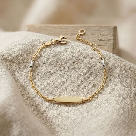 Bracelet Bébé Gourmette EDORA COLLECTION ESSENTIAL OR 750/1000 Jaune Maille Forçat EDO11013