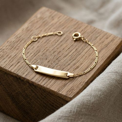 Bracelet Bébé Gourmette EDORA Or 375/1000 Jaune Maille Figaro EDO630002-13