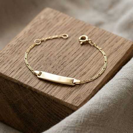 Bracelet Bébé Gourmette EDORA Or 375/1000 Jaune Maille Figaro EDO630002-13