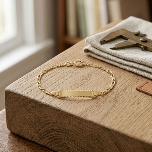 Bracelet Bébé Gourmette EDORA Or 375/1000 Jaune Maille Figaro EDO630003-13