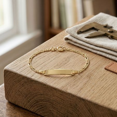 Bracelet Bébé Gourmette EDORA Or 375/1000 Jaune Maille Figaro EDO630003-13
