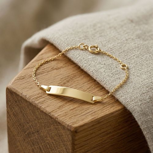 Bracelet Bébé Gourmette EDORAOR 375/1000 Jaune Maille Forçat EDO630005-13