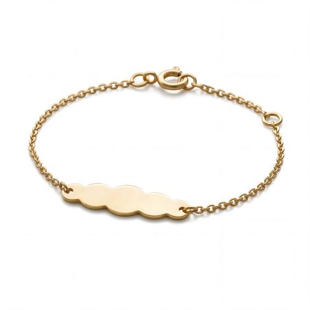 Bracelet bébé gourmette edora nuage or 375/1000 jaune maille forçat edo9kf50bbn-14 – gourmettes bébé or