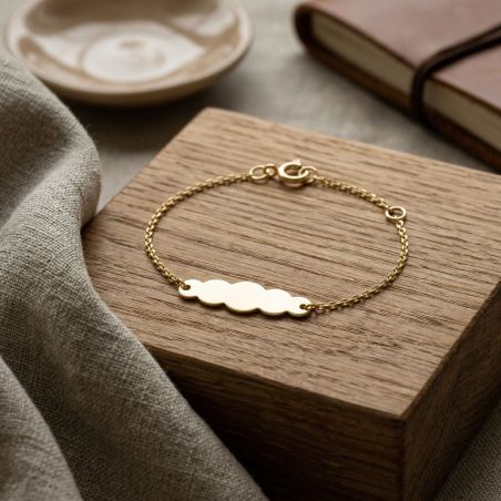 Bracelet bébé gourmette edora nuage or 375/1000 jaune maille forçat edo9kf50bbn-14 – gourmettes bébé or