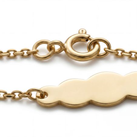 Bracelet bébé gourmette edora nuage or 375/1000 jaune maille forçat edo9kf50bbn-14 – gourmettes bébé or