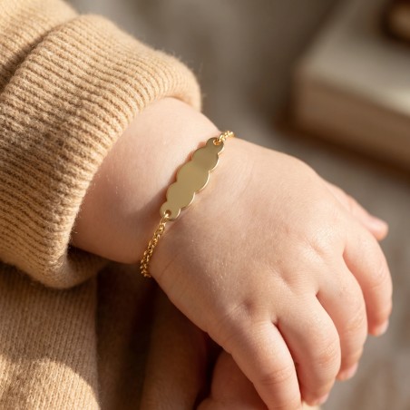 Bracelet Bébé Gourmette EDORA NUAGE OR 375/1000 Jaune maille Forçat EDO9KF50BBN-14
