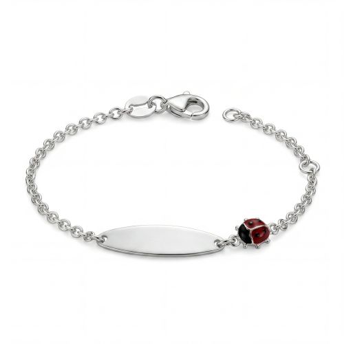 Bracelet Bébé Gourmette Coccinelle EDORA ARGENT 925/1000 Maille Jaseron EDOC2535
