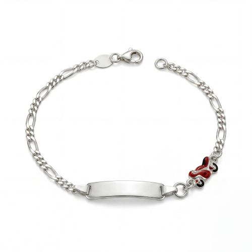 Bracelet Bébé Gourmette Moto EDORA ARGENT 925/1000 Maille Jaseron EDOC2546